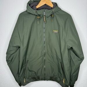 L.L. Bean Men's Insulated 3-Season Bomber Hooded Jacket Green Size Large Regular